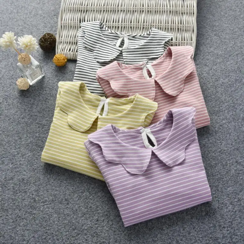 Футболка с длинными рукавами для маленьких девочек на весну осень и зиму