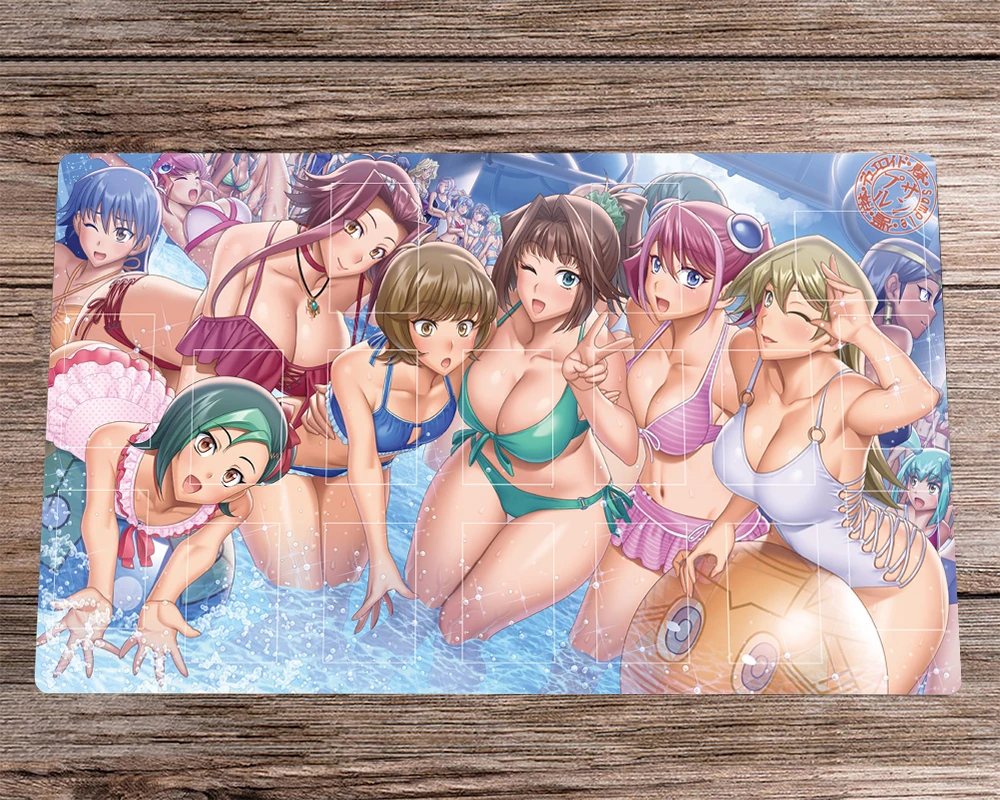 

YuGiOh! Anime Girls TCG CCG Playmat Akiza Izinski Trading Card Game Mat & Zones & Bag Anti-slip Rubber Desk Pad Mousepad 60x35cm