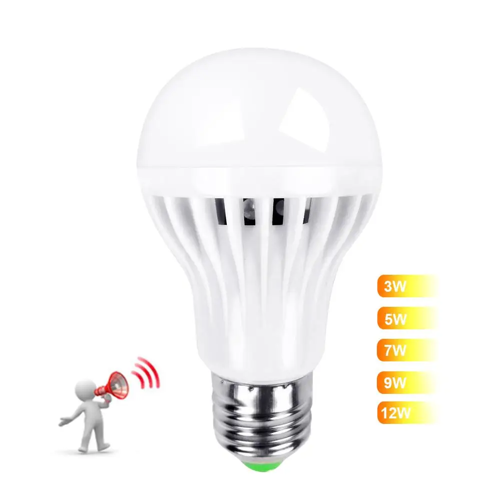 Светодиодная лампа с умным звуком и датчиком движения 3/5/7/9 Вт 85 265 в|Лампы