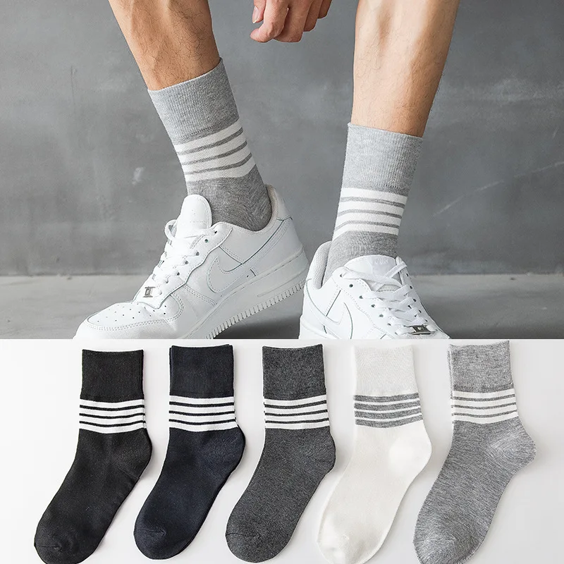 Новые повседневные мужские хлопковые носки, модные мужские носки, модные мужские носки средней длины, Популярные Носки для мальчиков, носки...