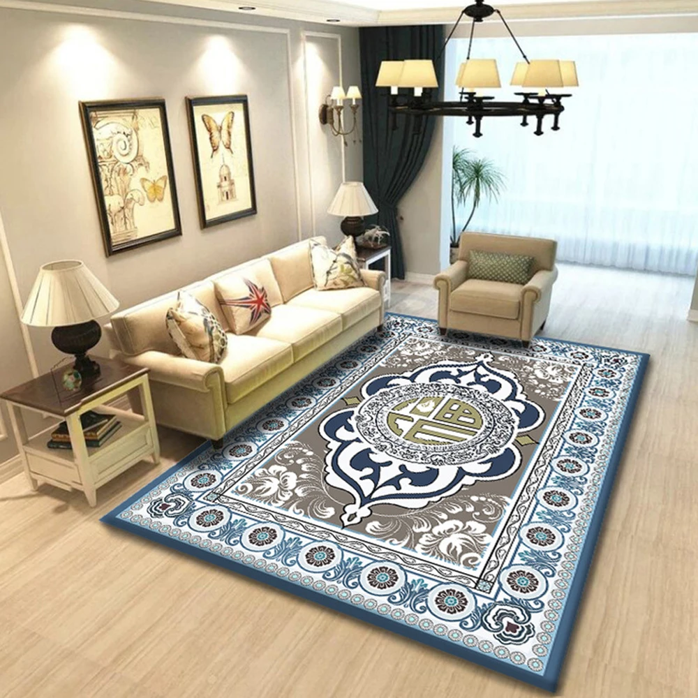 

New Style Geometric Floral Decoration Colorful Carpet Rug Living Room Wood Floor Non-slip Antifouling Carpet For Bedroom Parlor
