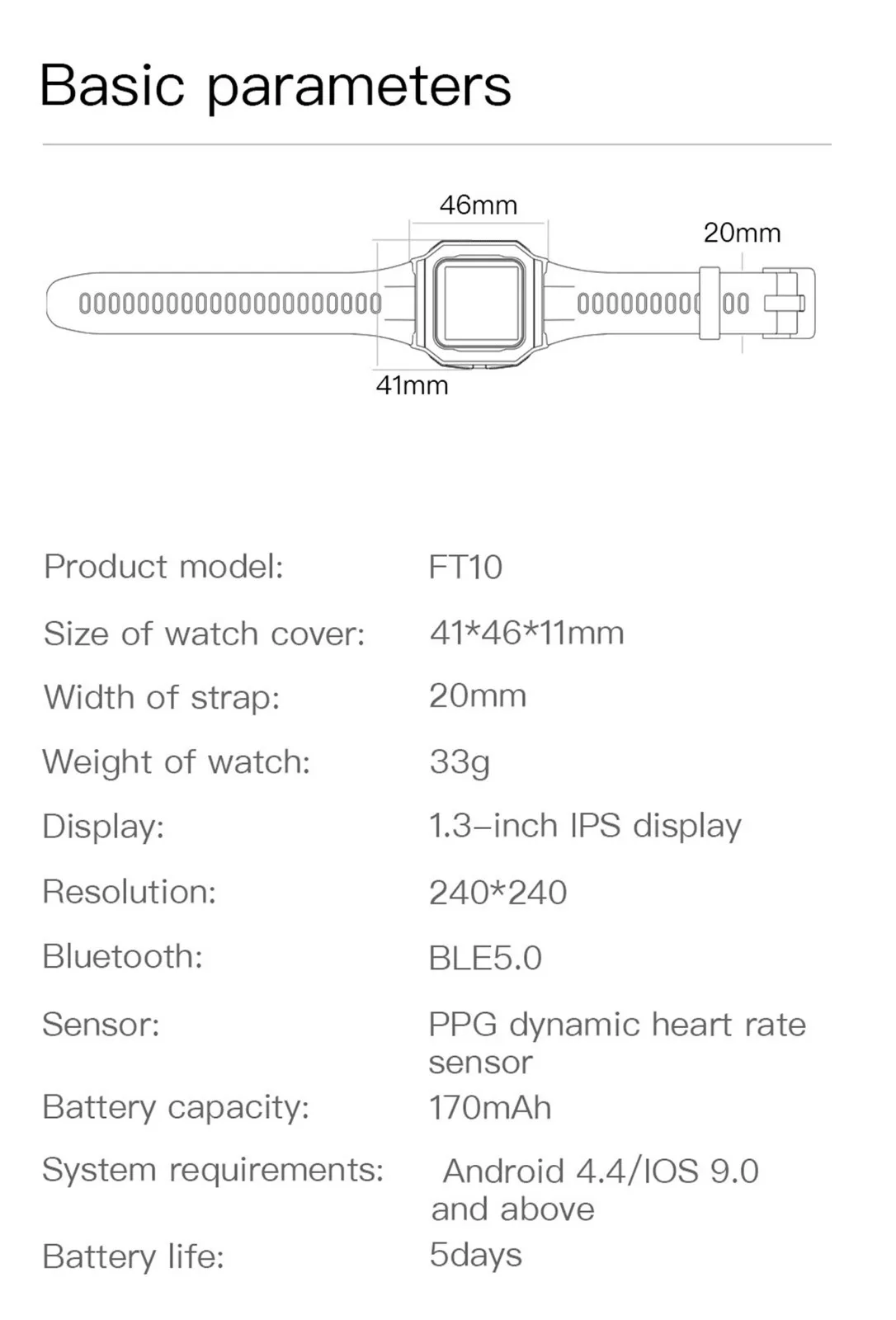 

1.3" Ips Sport Smart Watch Ip68 Waterproof Bt5.0 Touch Screen Fitness Tracker With Heart Rate For Ios And Android