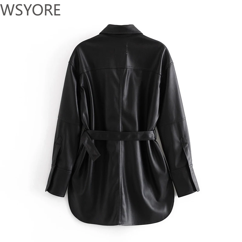 WSYORE рубашки из искусственной кожи женские весенние и осенние европейские