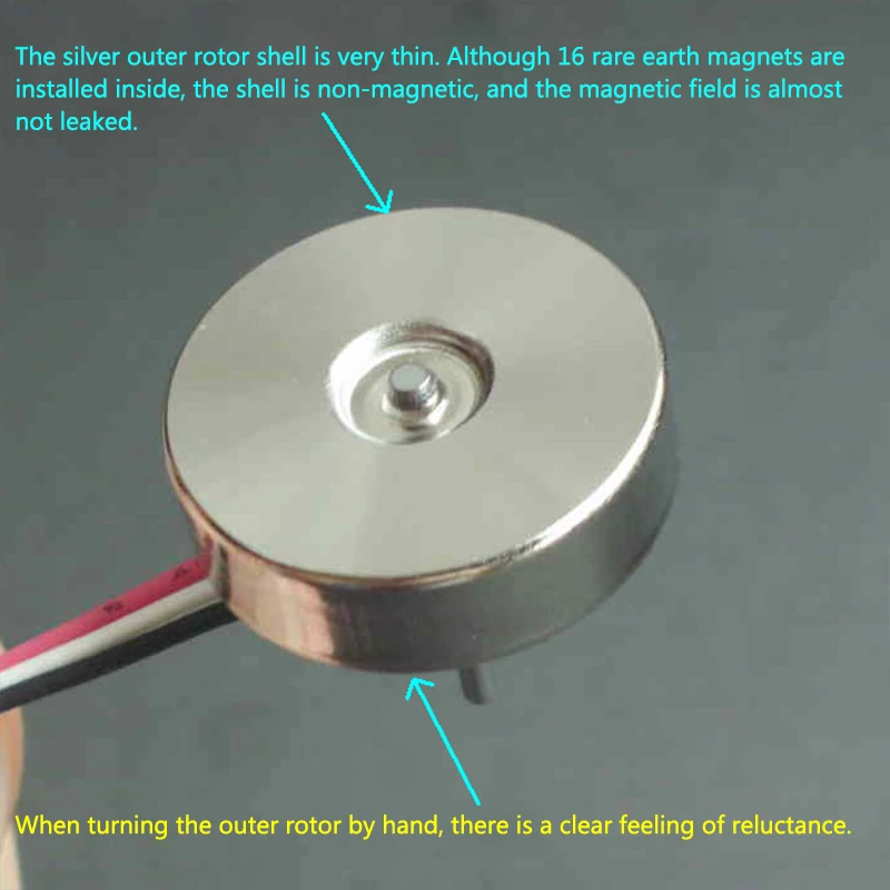 Двигатель трехфазный бесщеточный редкоземельный Магнитный внешний ротор 12N16P