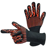 hot bbq grilling cooking gloves extreme heat resistant oven welding gloves meshes grate net camping hiking outdoor grill45