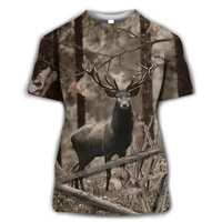 camouflage hunting animal wild boar 3d oversized t shirt summer casual mens fashion streetwear childrens short sleeved shirt