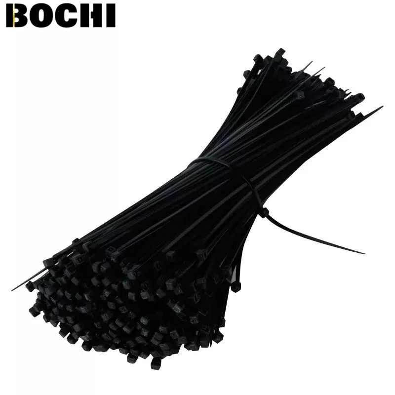 

Self-locking plastic nylon tie 100 PCS black 5X300cable tie fastening ring3X200 cable tie zip wraps strap nylon cable tie set