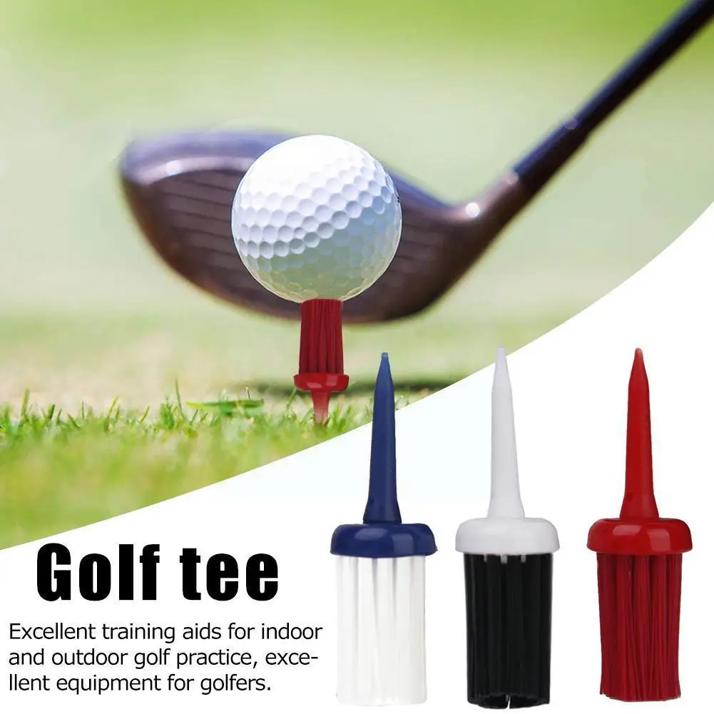 

10pcs Plastic Golf Tees Brush Driver Golf Training Tool Color Random 57/62mm R0q6