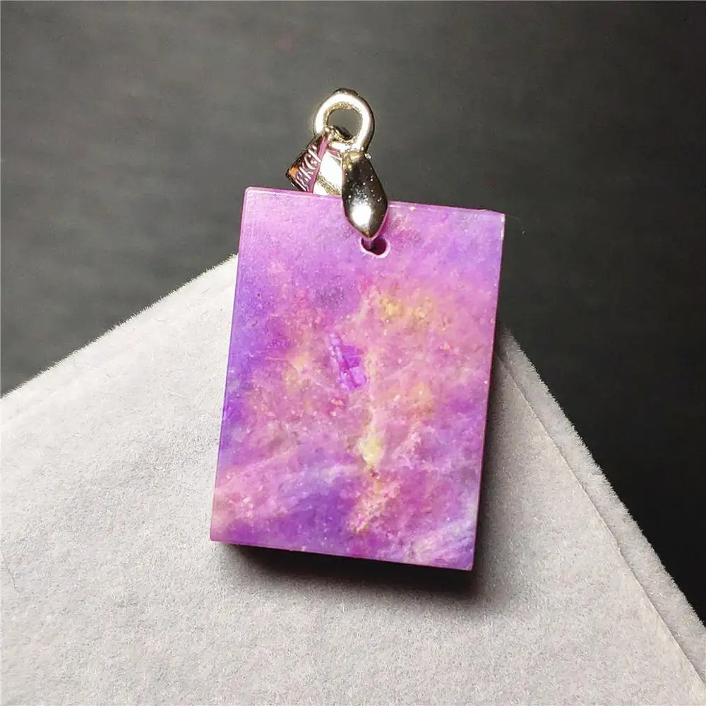 Натуральный розово-пурпурный кулон из сугилита размером 21х15х5 мм в форме прямоугольника для женщин и мужчин из Южной Африки, подарок моды AAAAA.