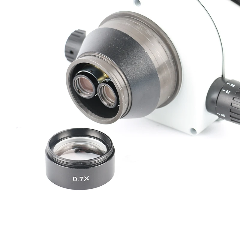 WD120 0.7X Trinocular Stereo Microscope Auxiliary Objective Lens Barlow 48mm Thread | Инструменты