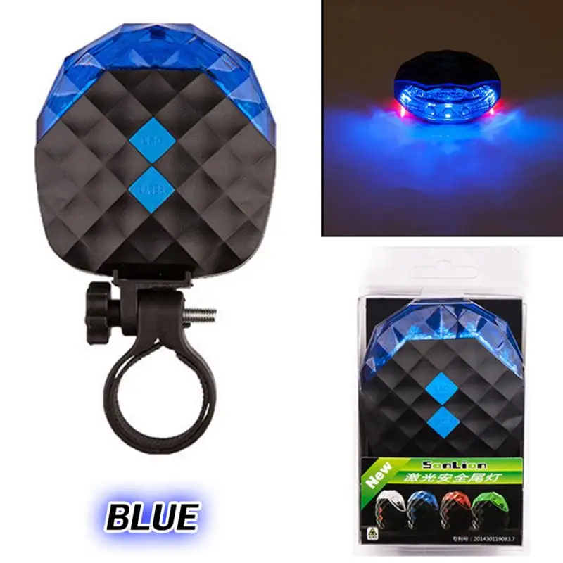 Lampu Sepeda 5 LED + 2 Lampu Belakang Laser LED Lampu Peringatan Belakang Sepeda Lampu Senter Aksesori Bersepeda