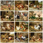 Алмазная живопись курица полная квадратнаякруглая дрель 5D DIY животные Алмазная вышивка мозаика Стразы картины украшение для дома