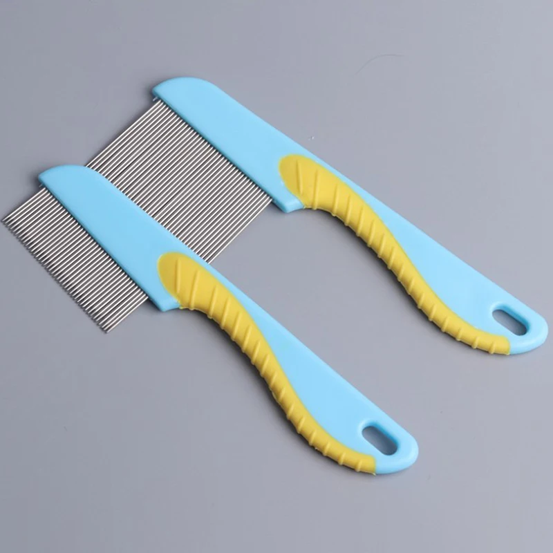 Расческа от вшей для домашних питомцев собак кошек из нержавеющей стали длинная