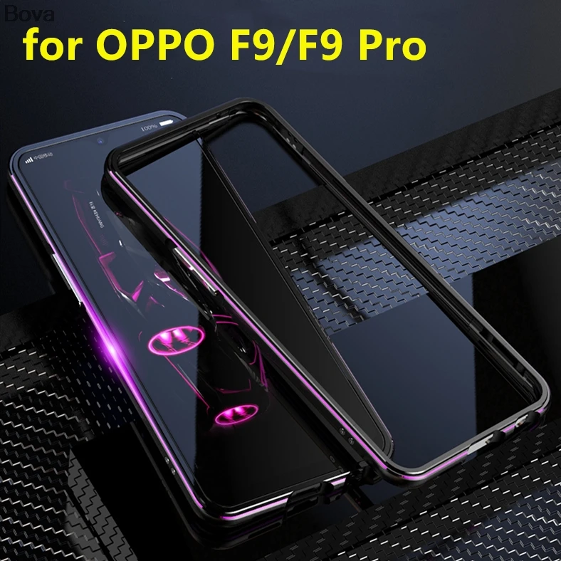 

Case For OPPO F9 Pro Luxury Deluxe Ultra Thin aluminum Bumper For OPPO F9 F9 Pro + 2 Film (1 Front +1 Rear)