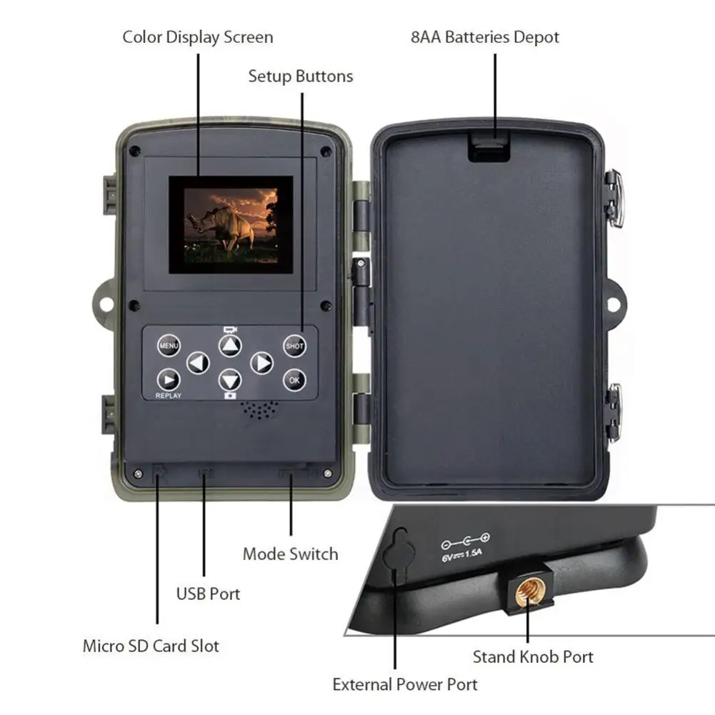 Охотничья камера Hc801 20 МП для ночного леса дикой природы охоты ловушки