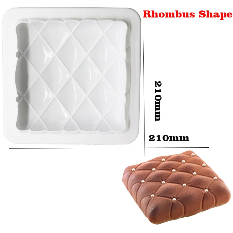 Rhombus shape Больше форм силиконовая форма для торта круглая форма для пончиков мусс форма для десерта форма для выпечки формы для украшения торта инструменты BPA бесплатно - Цвет: Rhombus shape