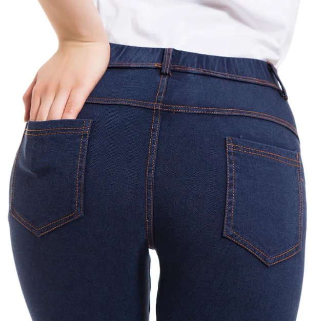 Большие размеры M ~ 5XL осенние джинсы леггинсы для женщин джинсовые джеггинсы