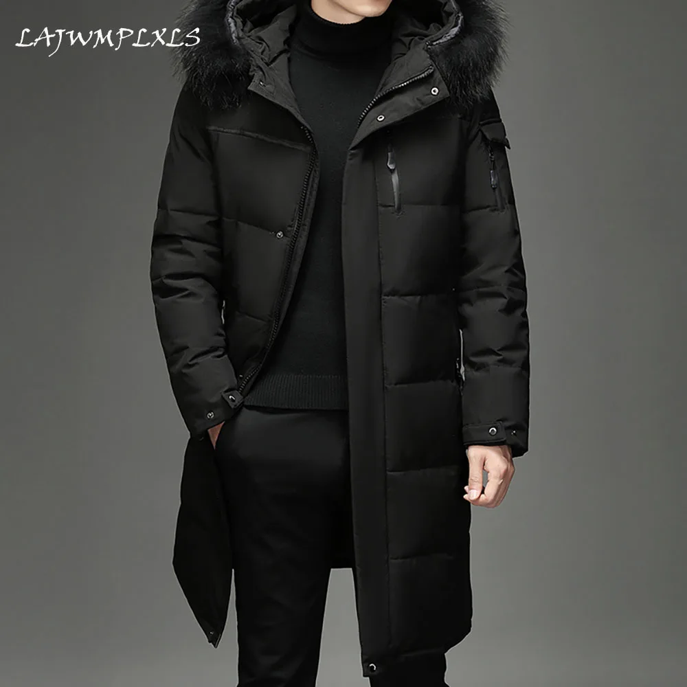 

Men's Thickened Down Jacket -30 Winter Warm Down Coat 2021 New Men Fashion Long White Duck Hooded Down Parkas Plus Size 5XL