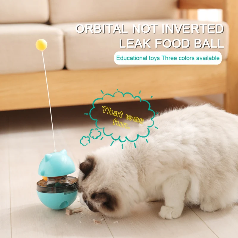 

Funny Cat Toy Tumbler Shaking Leaking Food Dispenser Fun Feeder Cat Leakage Food Ball Toys Training Interactive Kitten Toys