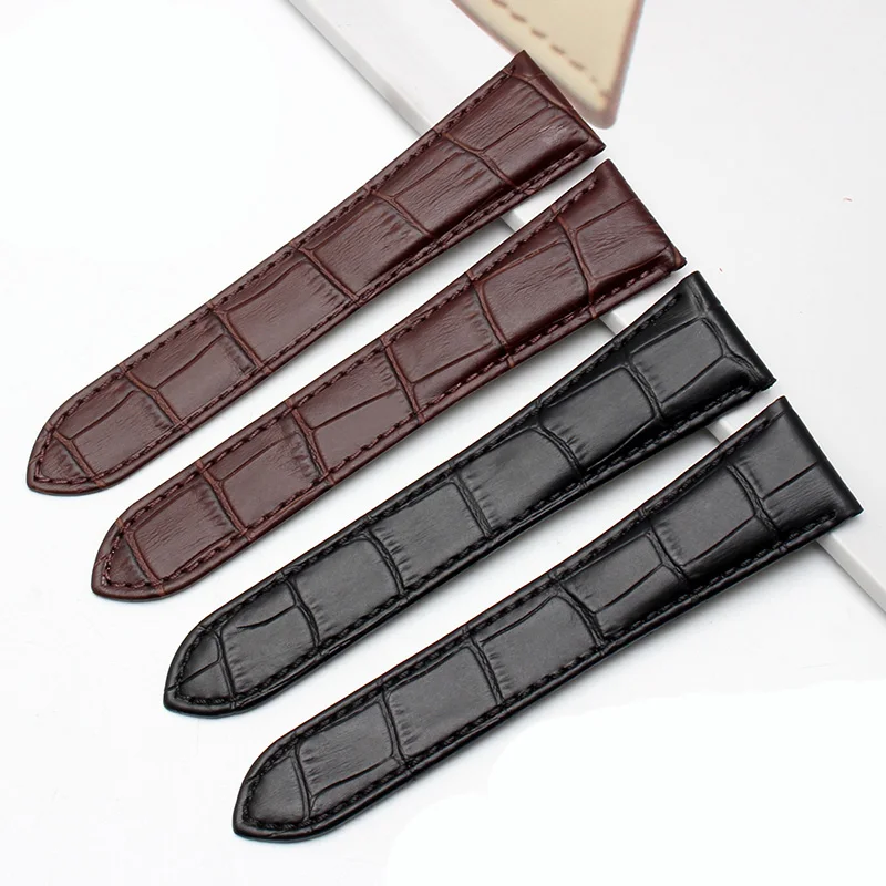 Watch Band For Cartier TANk SOLO RONDE DE Genuine Leather Watch Chain Folding Buckle Watch Strap Accessories Watch Bracelet Belt