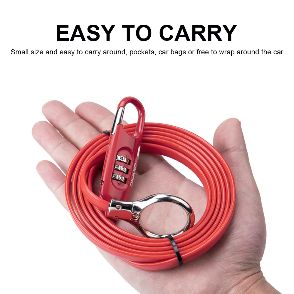 3 цифр Велосипедные замки Комбинации замок с 180 см Стальная проволока