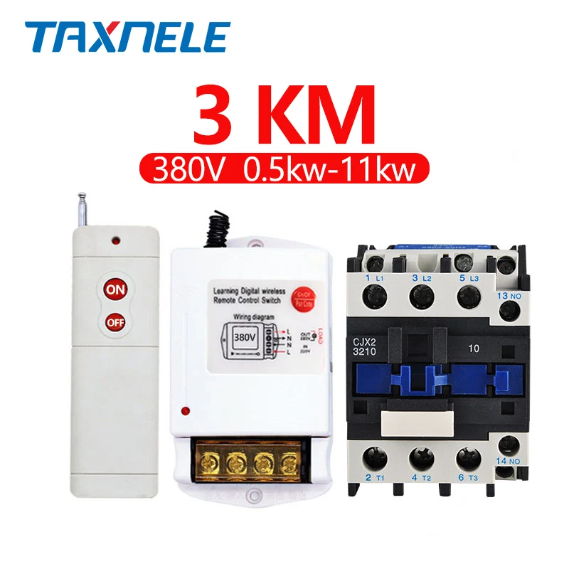 3KM 0.5-11KW 380V 220 В 380 в водяной насос беспроводной промышленный пульт дистанционного управления Переключатель интеллектуальная Высокая мощность бытовой 1 км 3 км 5 км на большие расстояния - Цвет: 3KM 0.5-11KW 380V