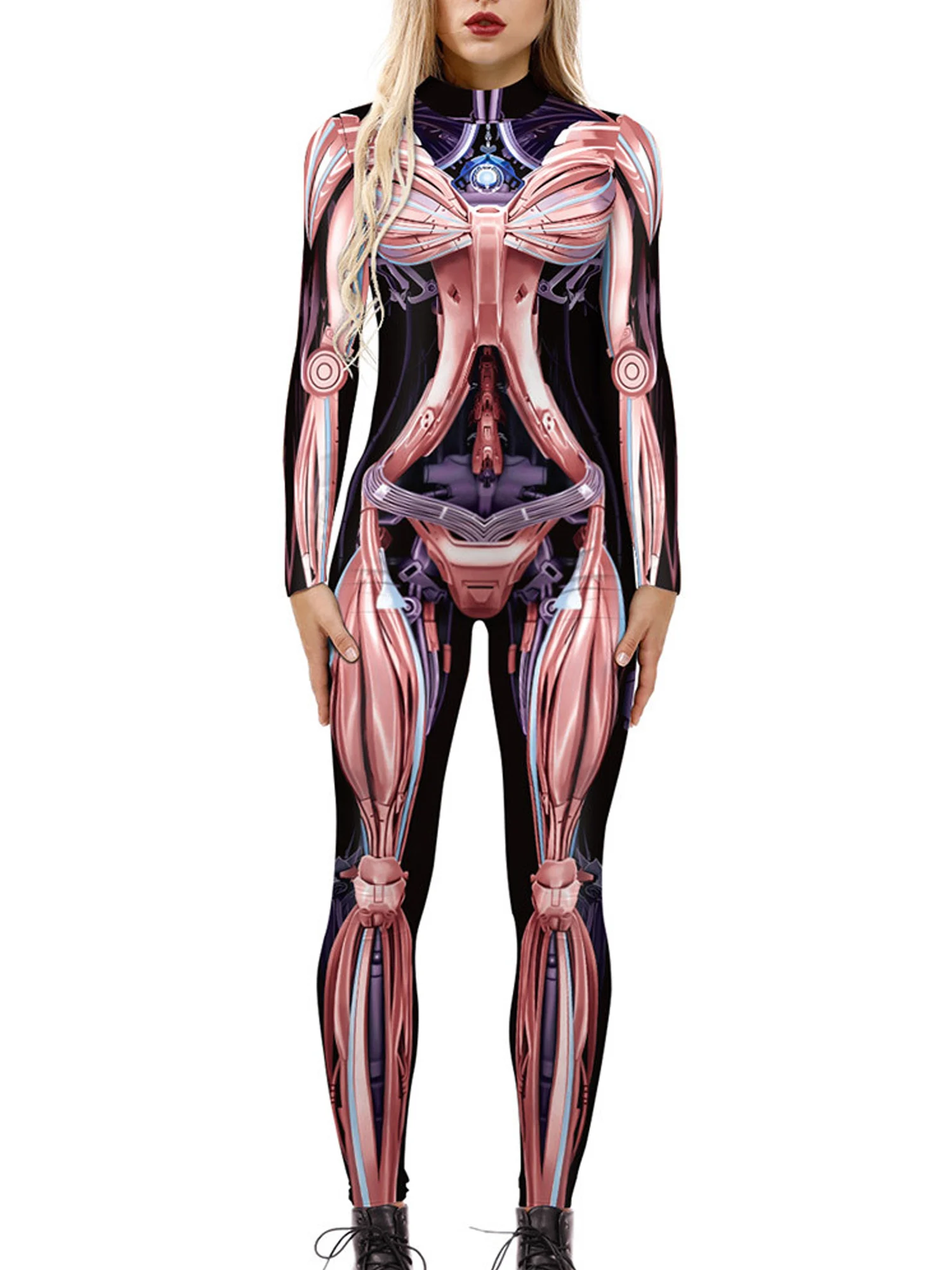 

Skeleton Devil Print Jumpsuit Long Sleeve Sexy Costume Jumpsuit Party Women Spring Autumn Halloween Hot Style Sexy Jumpsuit