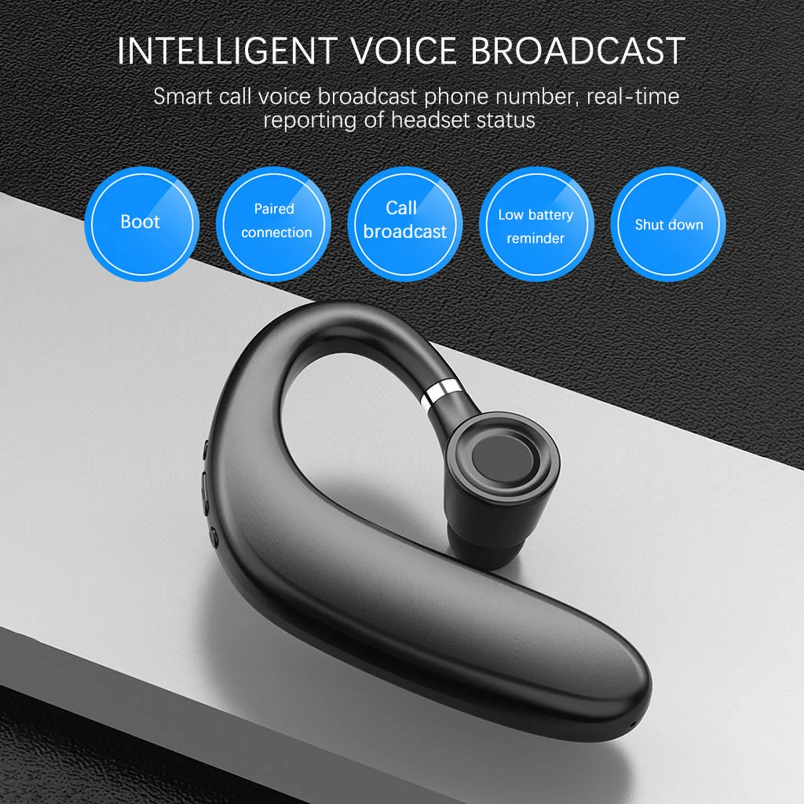 

Bluetooth 5.0 wireless headset hands-free call waterproof headset 180rotating earpiece ergonomic earplugs with mic for xiaomi