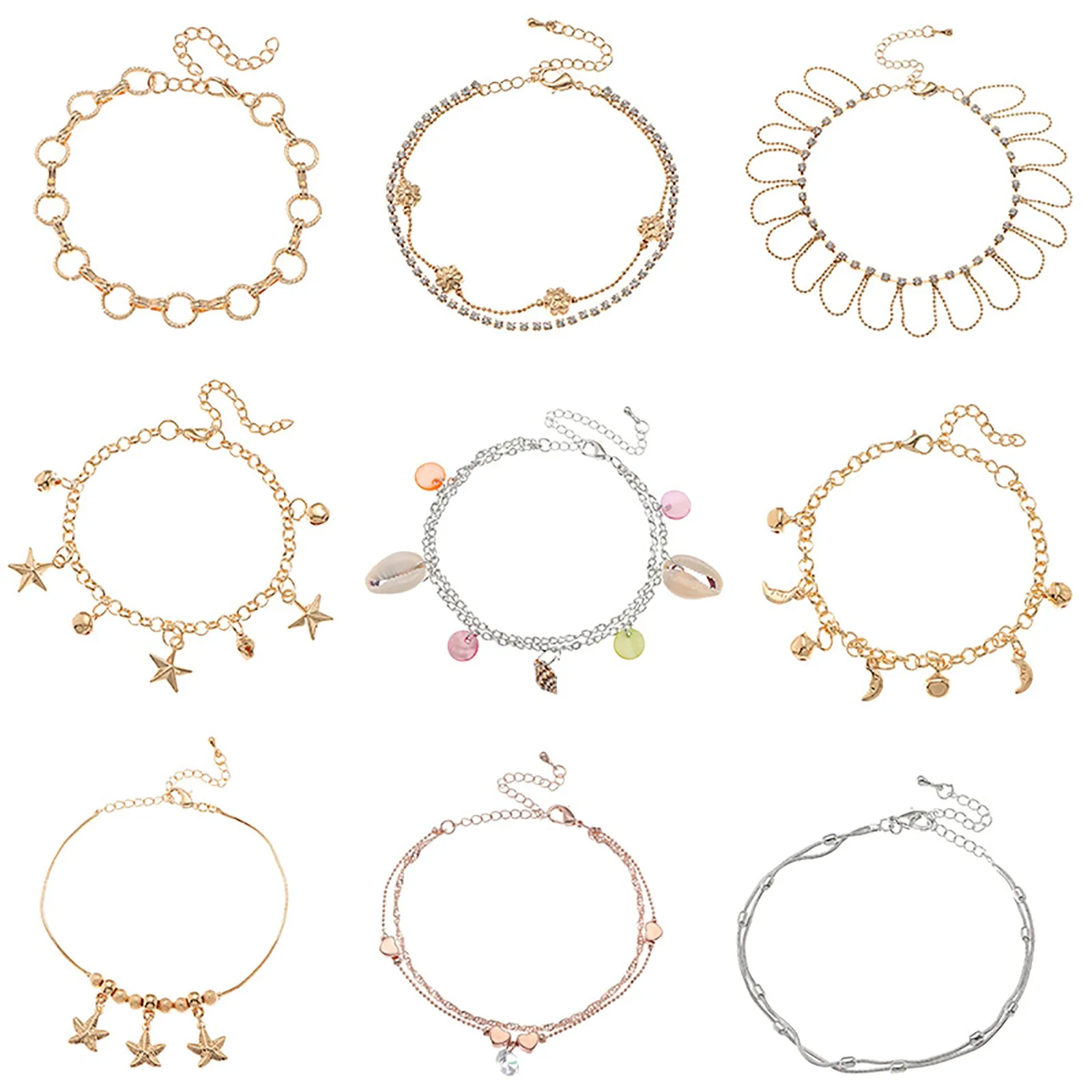 

Summer Starfish Anklet Foot Jewelry For Beach Women Gold Color Leg Chains Tassel Pendant Anklet Bracelet Party Jewelry Gift