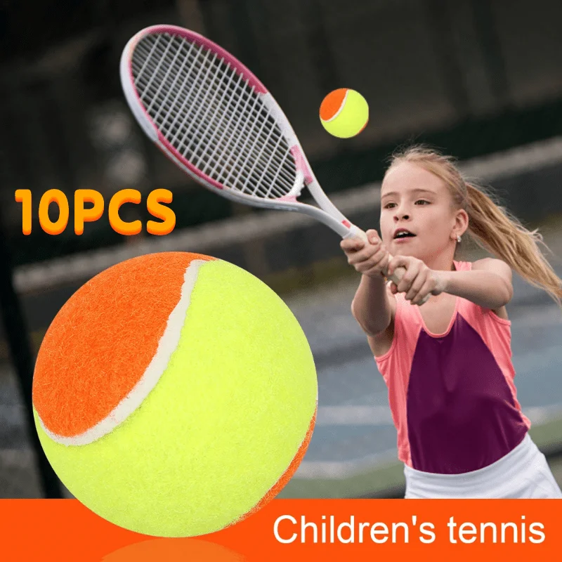 

10pcs Elasticity Soft Tennis Ball With Rope Professional High Resilience Rubber Tennis Beginner Youth Trainer Sports Supplies