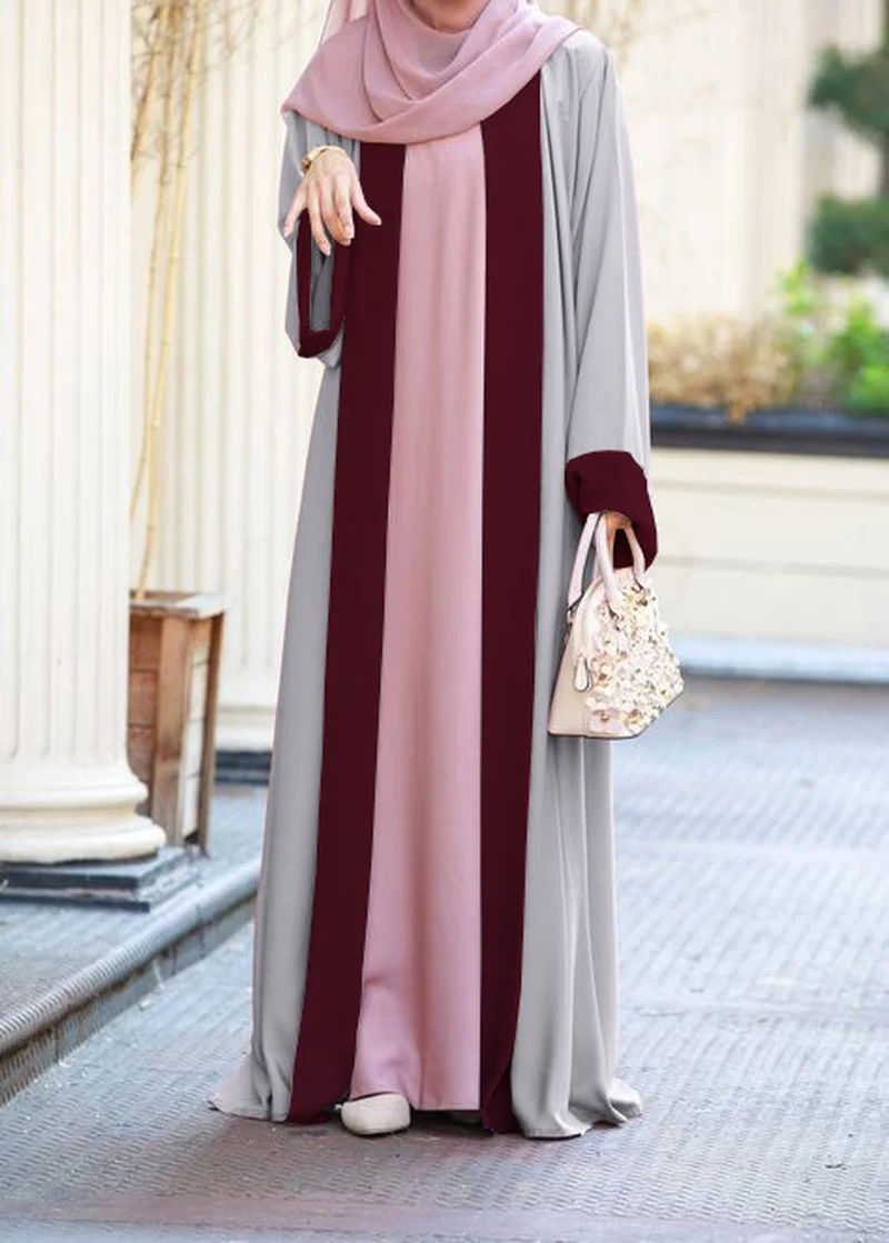 Мусульманская абайя для женщин Islam Open длинное платье кафтан на шнуровке