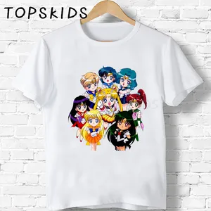 2021 Cute Sailor Characters Cartoon Print Girls T shirt Kids T-shirts Casual Children Tops Funny Baby Clothes,HKP5195