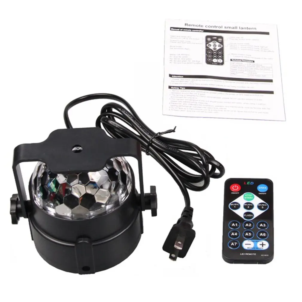 

ICOCO Mini Disco Crystal Magic Led Stage Ball Light Lamp w/Remote Voice Control