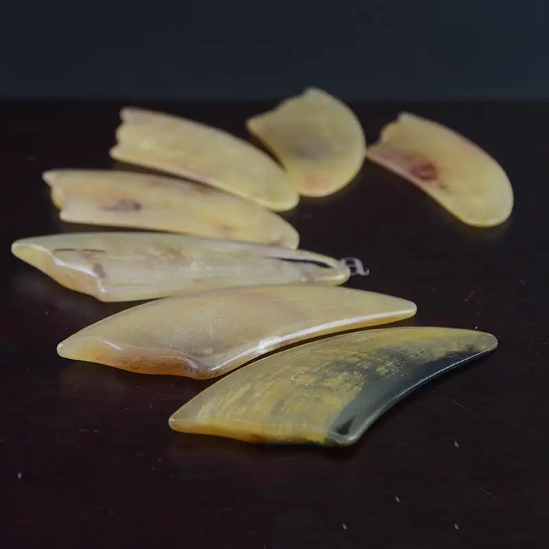 10 шт. натуральный овечий Рог гуаша пластины Красота массажный инструмент