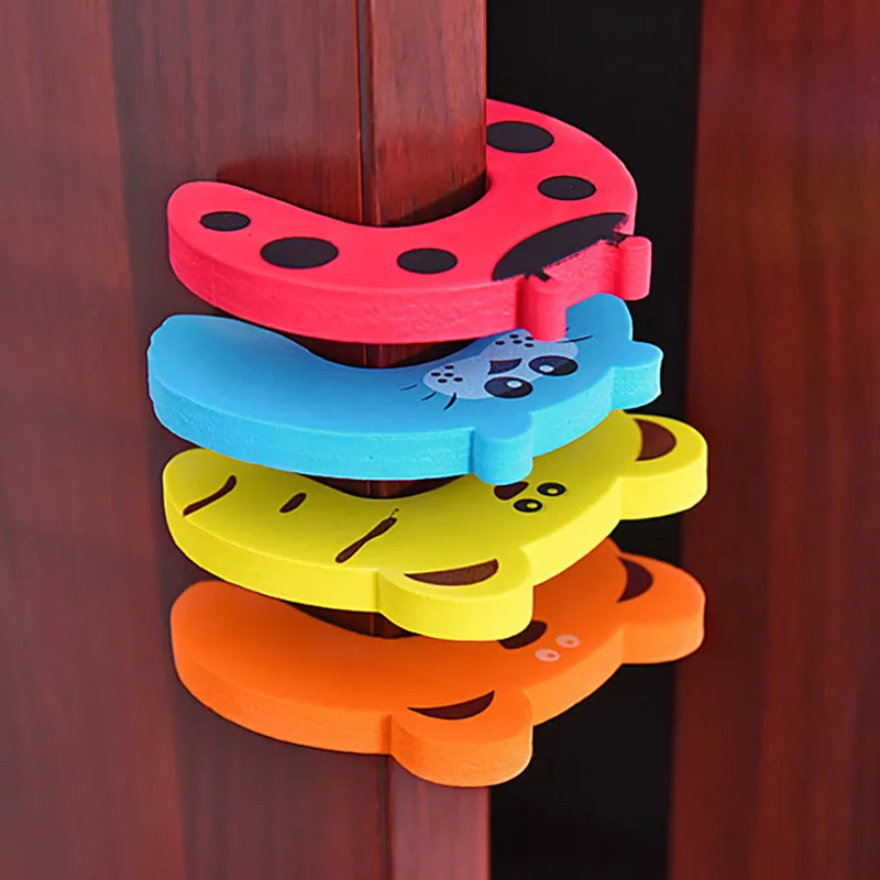 5Pcs/Lot  Baby Safety For Newborn Furniture Protection Card Door Stopper Security Cute Animal Care Child Lock Finger Protector