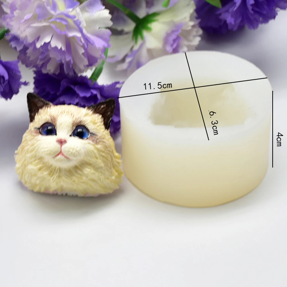3D DIY милый Кот формы для торта украшения эпоксидная силиконовая форма глиняная