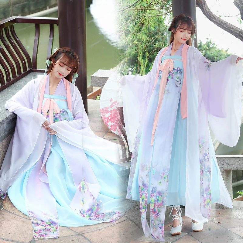 Женское платье Hanfu сказочные платья принцессы женская одежда для народных танцев