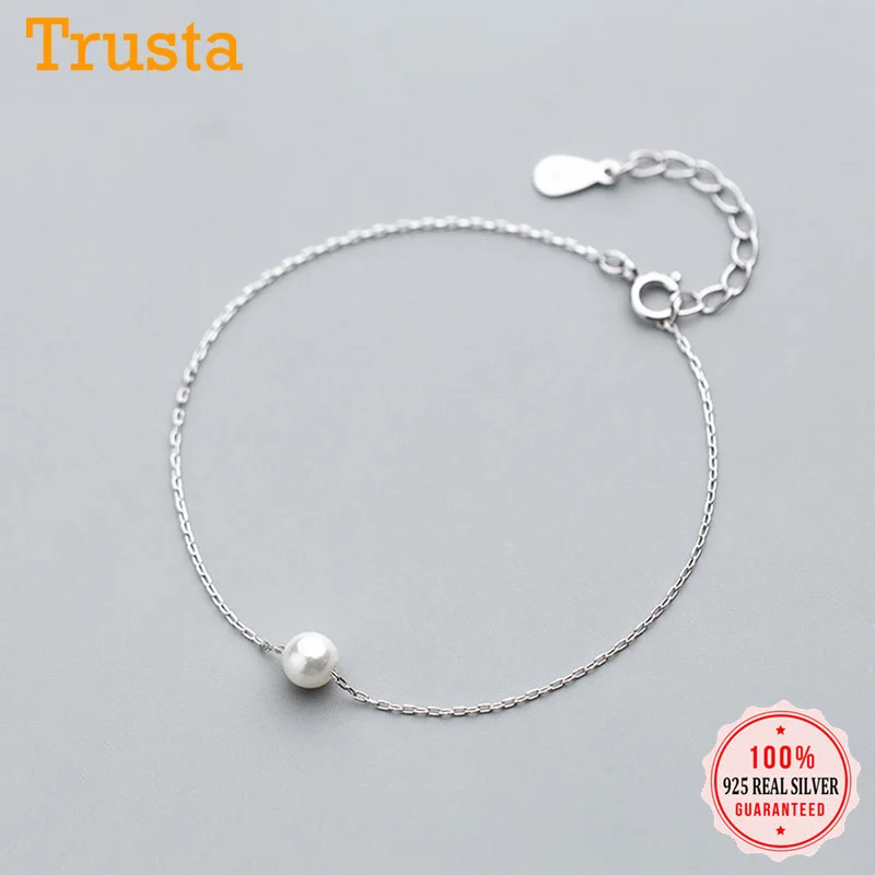 Женский браслет с искусственным жемчугом Trusta Подарочный из 100% стерлингового