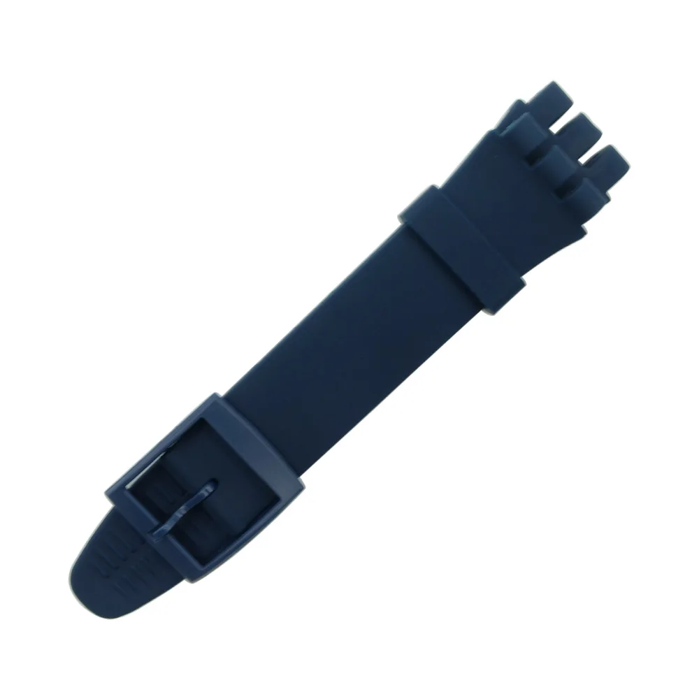 Dark blue Наручные часы ремешок для Swatch 16 мм 17 мм 19 мм 20 мм резиновый силиконовый ремешок для часов аксессуары - Цвет ремешка: Dark blue