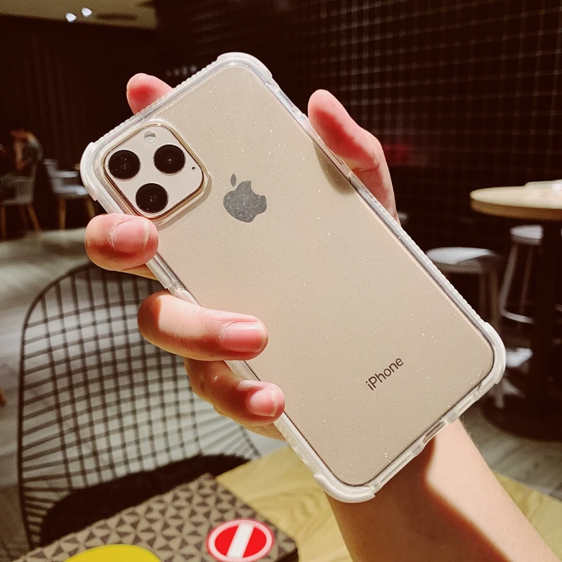 Блестящий противоударный Гибридный прозрачный мягкий защитный чехол из ТПУ с