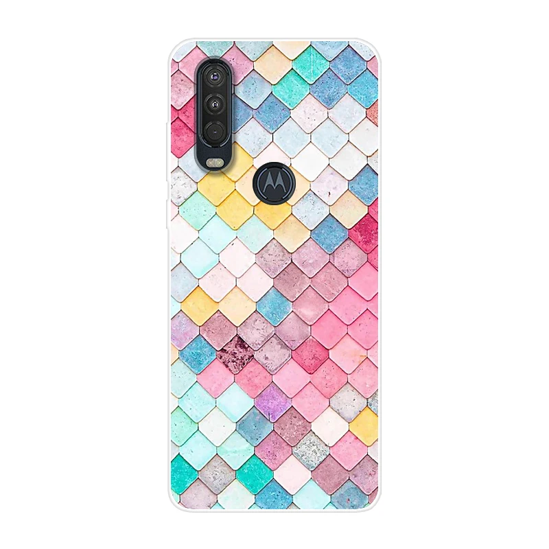 Для Motorola One Action чехол 6,3 ''мультяшная мягкая ТПУ Силиконовая задняя крышка для MOTO One Action OneAction чехол для телефона funda One Vision