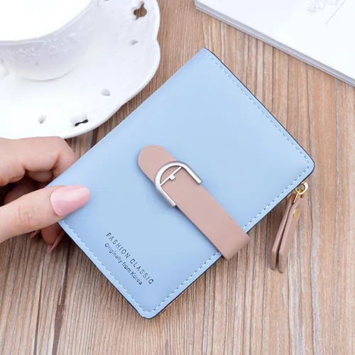blue REPRCLA Модный женский кошелек из искусственной кожи, сумка для монет, складной кошелек, держатель для карт, брендовые дизайнерские женские кошельки - Цвет: blue