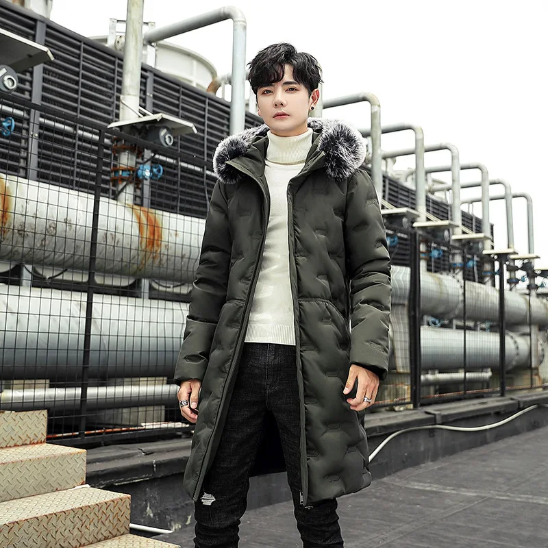 Парки мужские новинка 2021 зимняя куртка Длинная утепленная хлопковая верхняя
