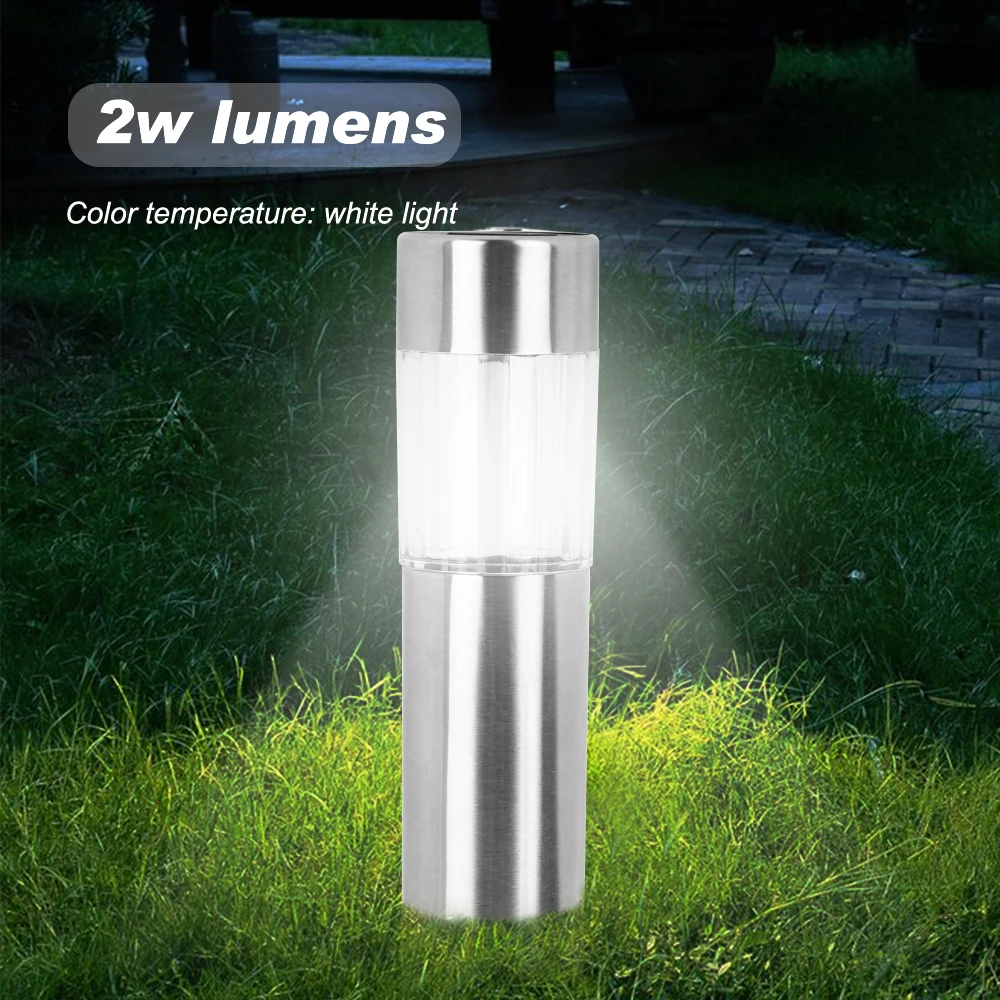 Светодиодная лампа для лужайки на солнечной батарее из нержавеющей стали