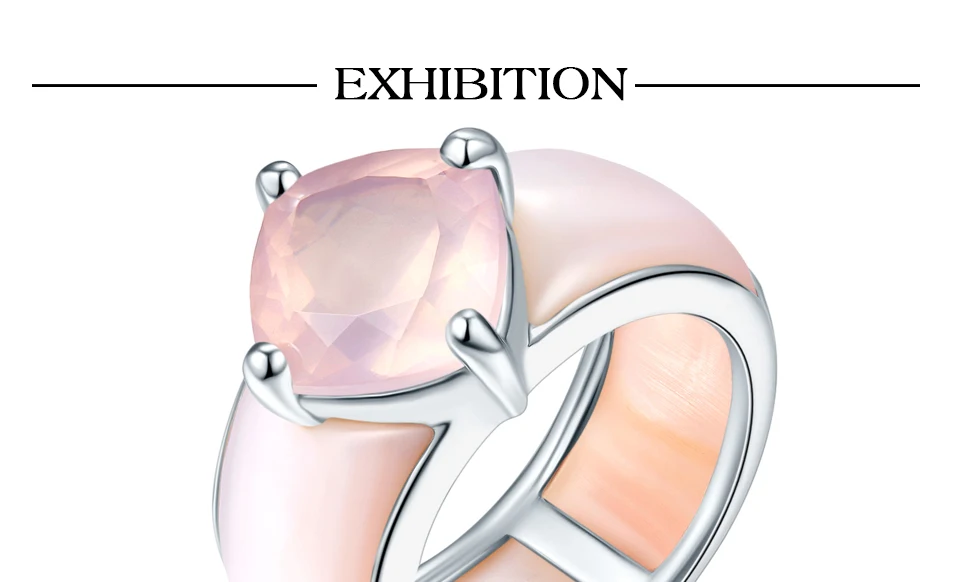 Hutang 4.03ct розовый кварц женские кольца твердые 925 серебро натуральный драгоценный камень кольцо прекрасный розовый корпус ювелирные изделия Уникальный дизайн для подарка