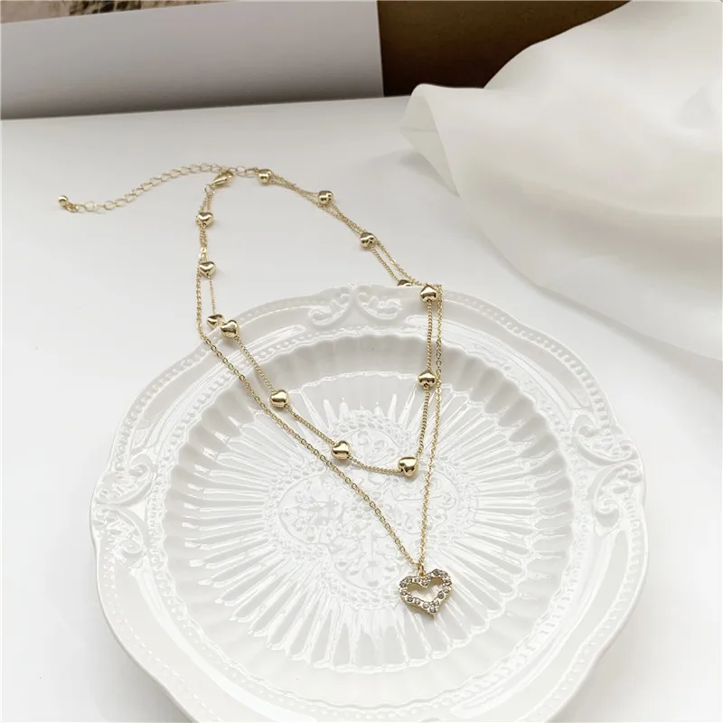 

2022 New Star Heart Zircon Pendant Choker Necklace For Women Gold Color Long Chain Necklace Romantic Love Jewelry Wholesale Gift