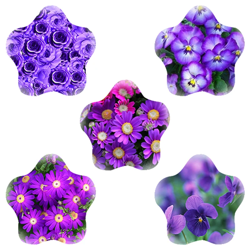 

TAFREE 2020 NEW 18 mm Star Shaped Glass Cabochon with Purple Flowers Photo Flat Back DIY Base Cameo Jewelry Findings Making