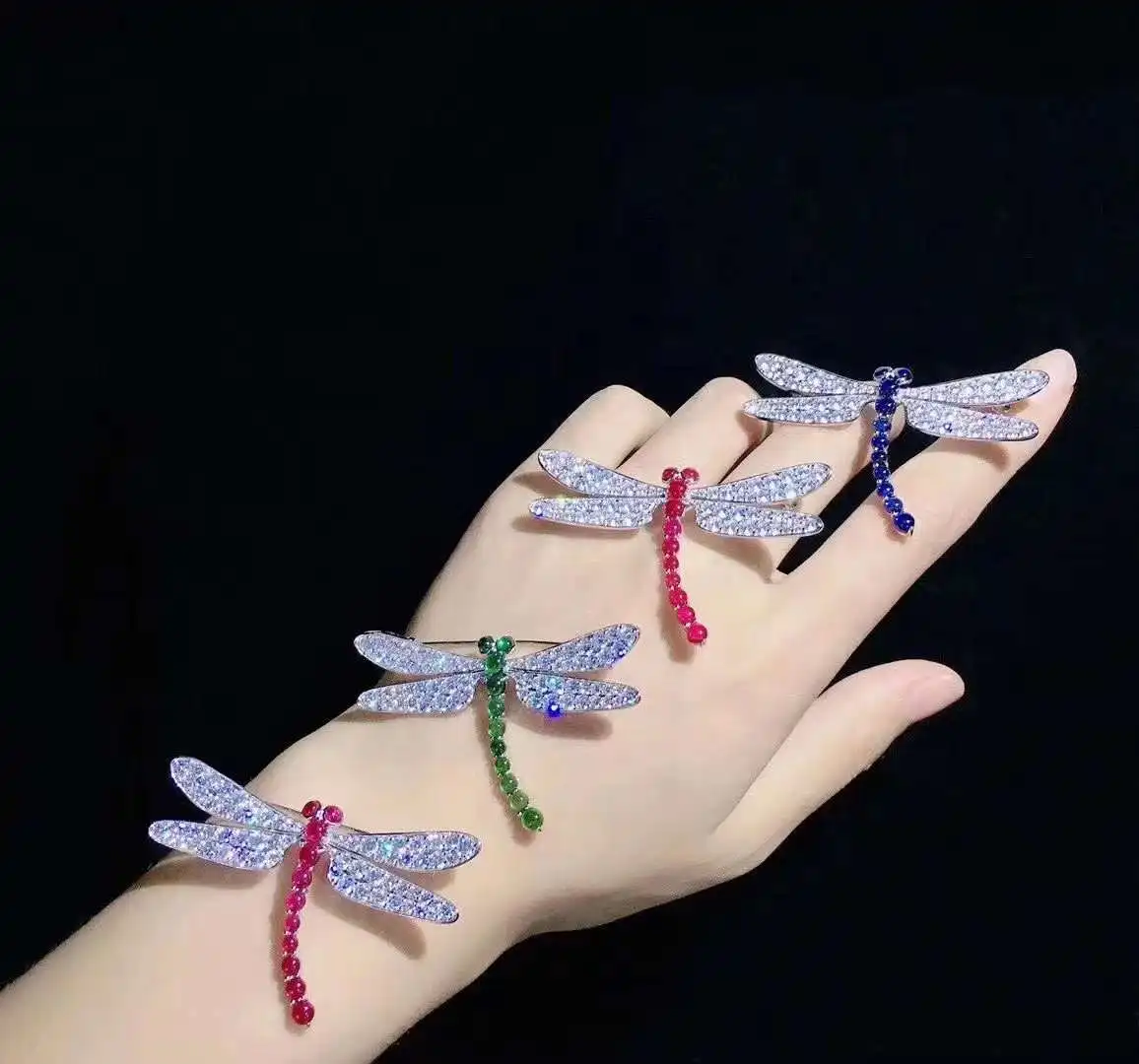 

Dragonfly Brooch With Three-Color S925 Silver Inlaid With Zircon Luxury Women's Brooch On Clothes