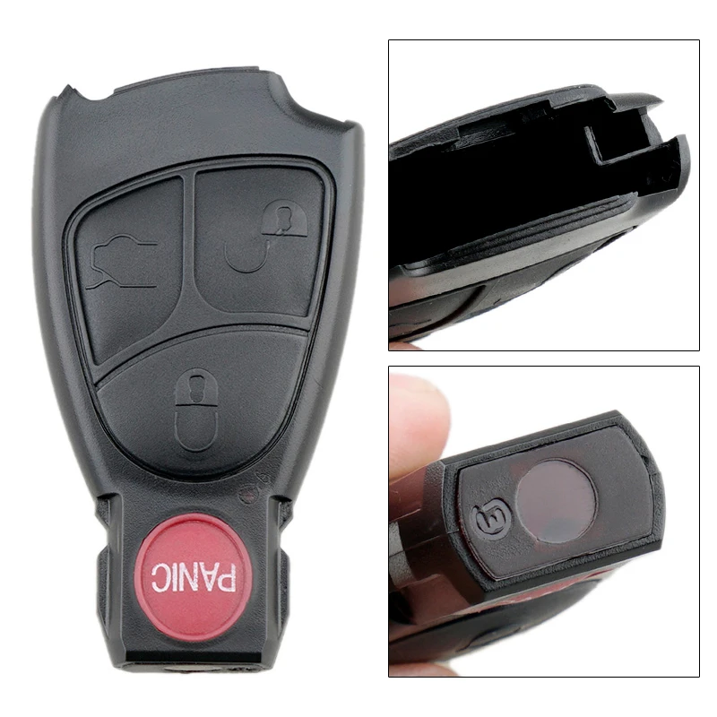 

Black 4 Buttons Car Key Smart Shell Case Replacement Remote Cover Car Key Accessories Fit for Mercedes-Benz B/C E ML S CLK CL