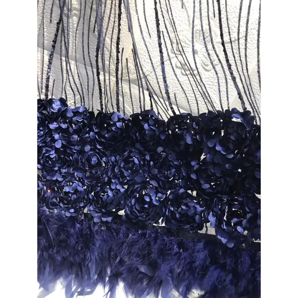 Новый дизайн 3D кружева АФРИКАНСКАЯ кружевная ткань нигерийские ткани с пером